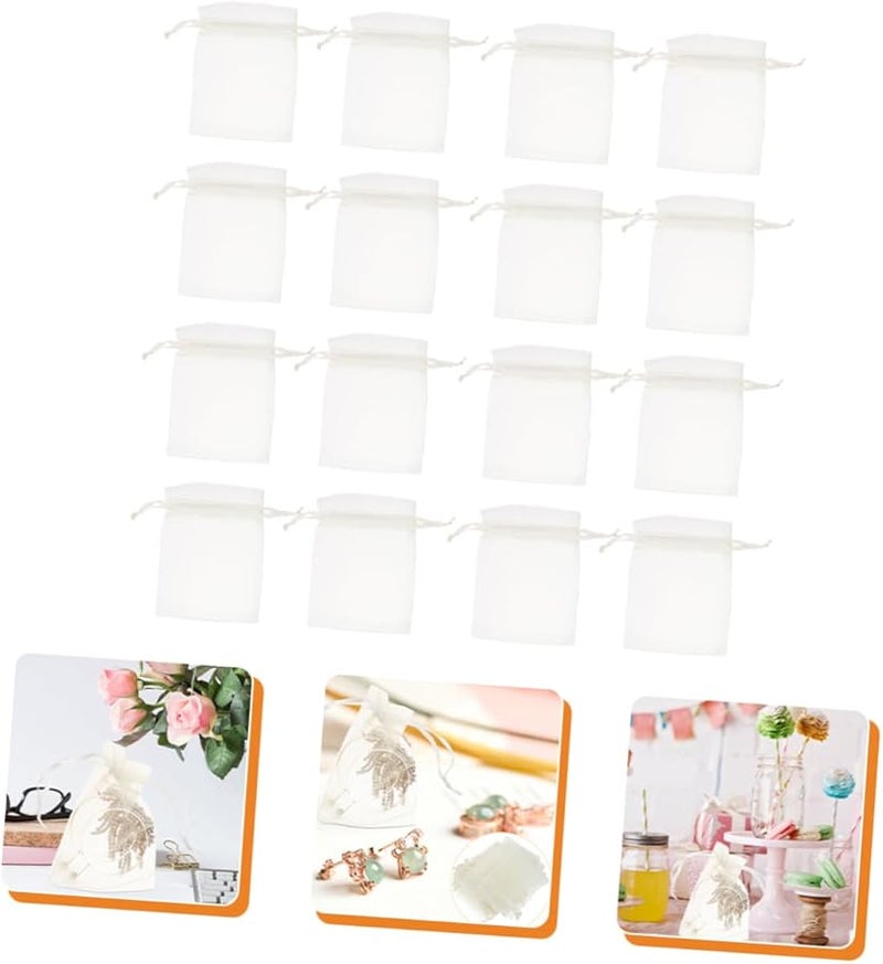Sheer Organza Bags 100Pcs Drawstring Transparent Candy Pouches For Wedding Christmas Party Favors - Image 4